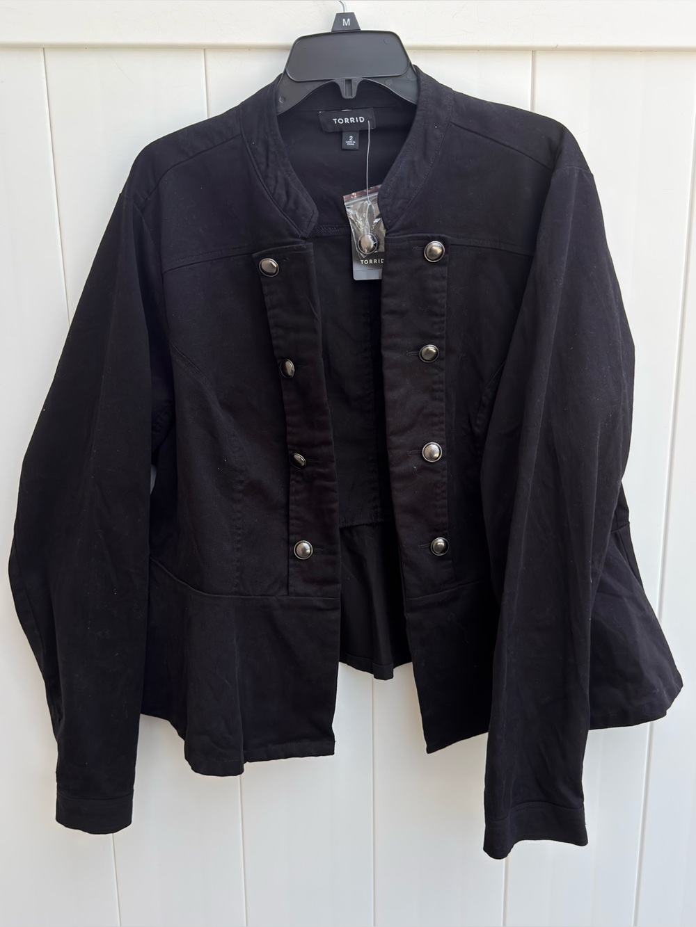 NWT Torrid Black Military-Style Button Peplum Stretch Jacket